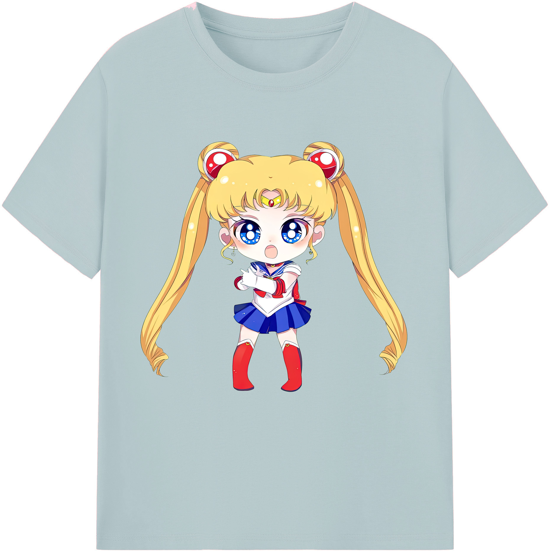 （画像用） 美少女戦士セーラームーン 月野 うさぎ つきの うさぎ Sailor Moon Tsukino Usagi 綿100％半袖Tシャツ（フロントプリント）